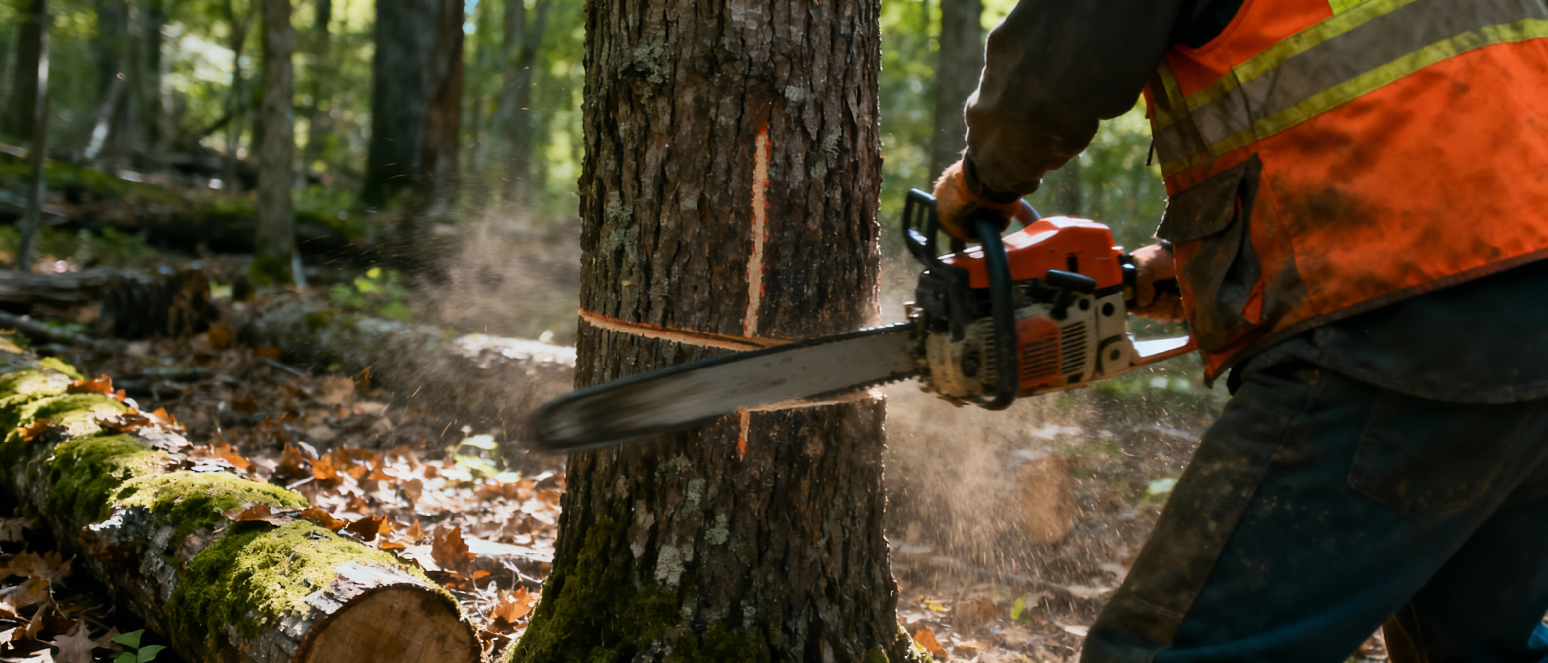 Selective tree cutting equipment for low-impact logging