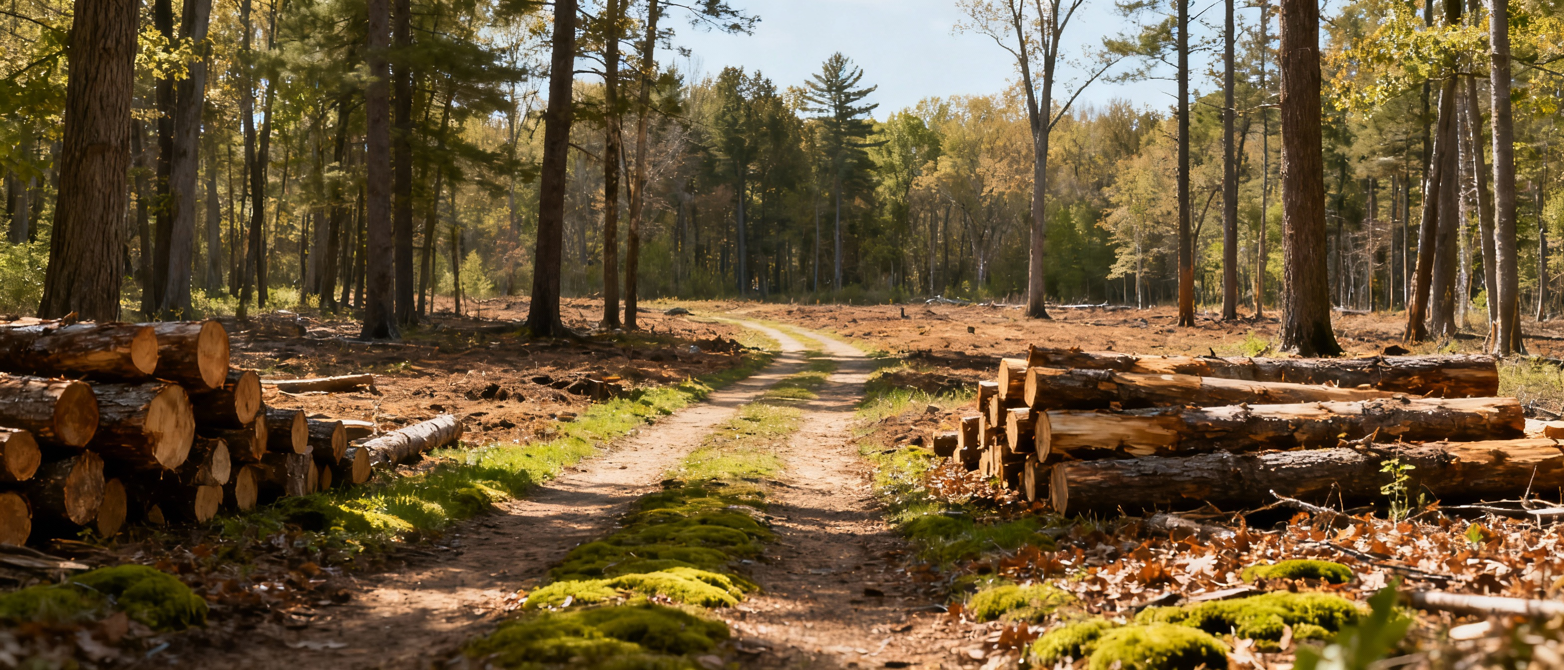 Cleared land after professional logging work